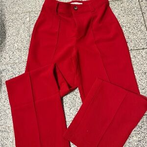 Zara Red Wide Leg Pants